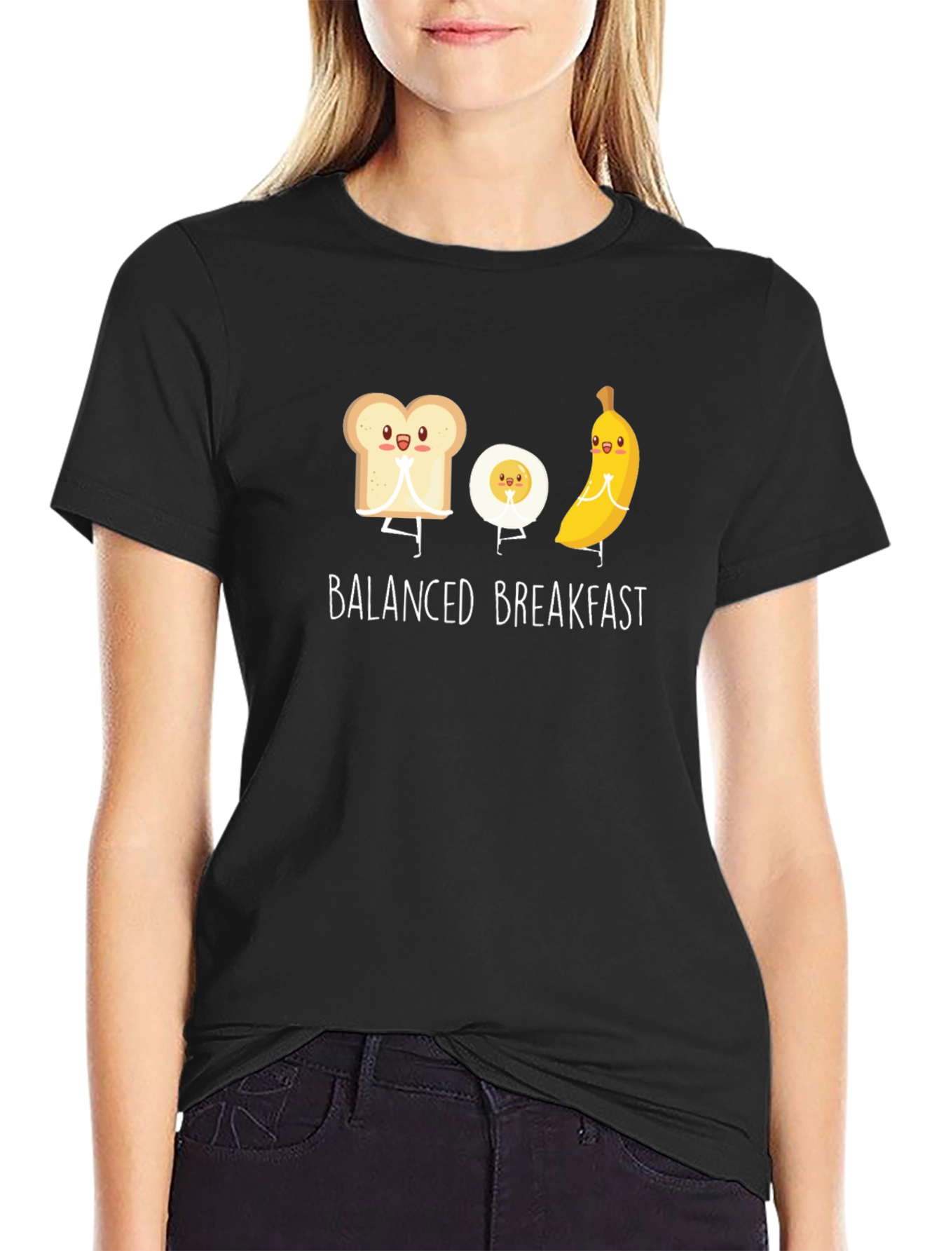 Black Balanced Breakfast Graphic Tee view 2
