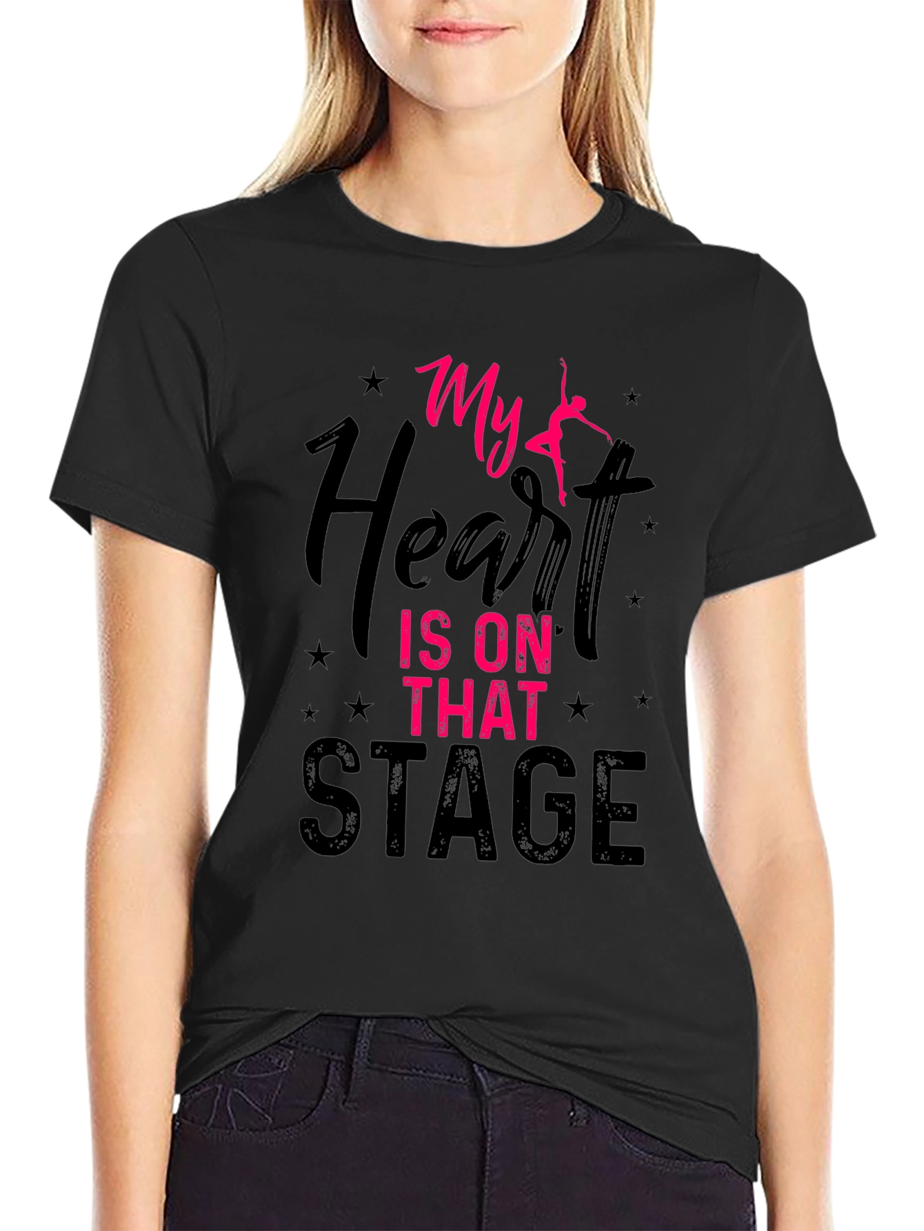 Black My Heart is on That Stage T-Shirt - Dance Lover Tee view 2