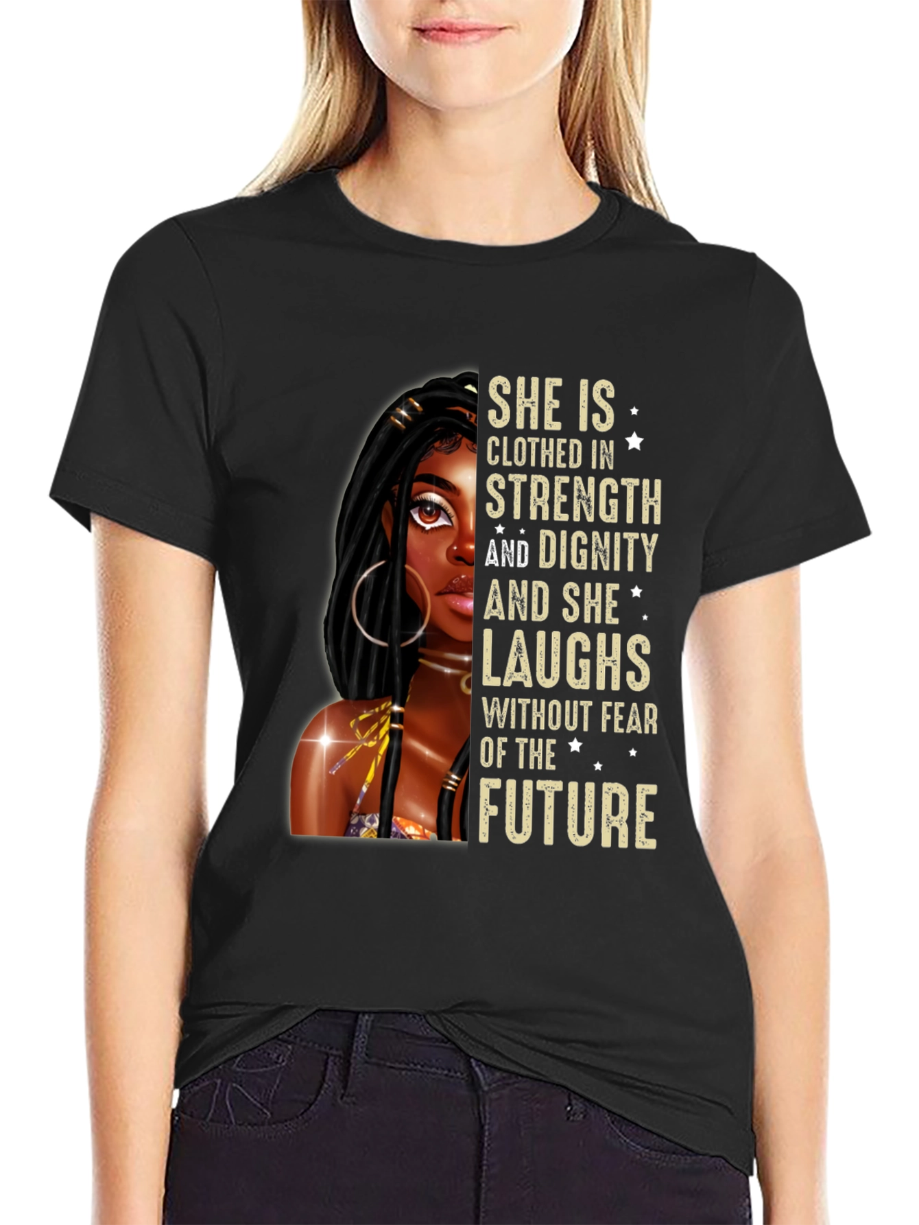 Black Strength & Dignity Graphic T-Shirt view 2