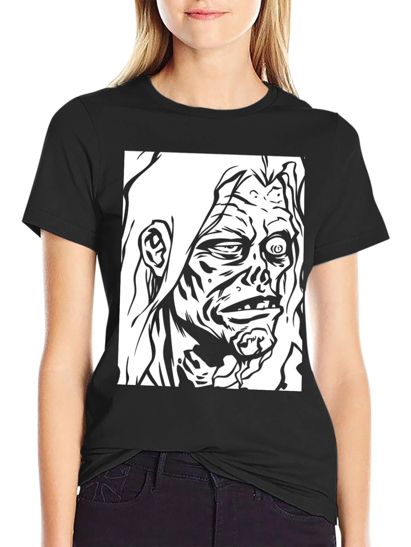 Black Zombie Graphic T-Shirt - Black Tee view 2
