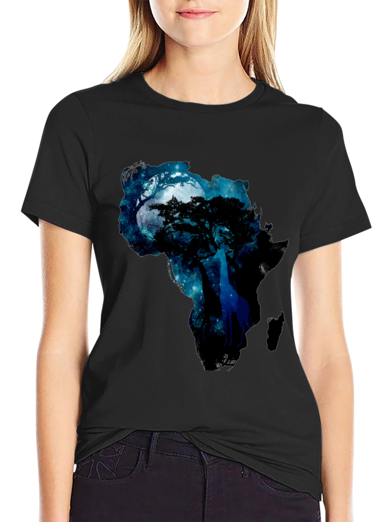 Black Africa Night Sky Graphic Tee - Mens view 2