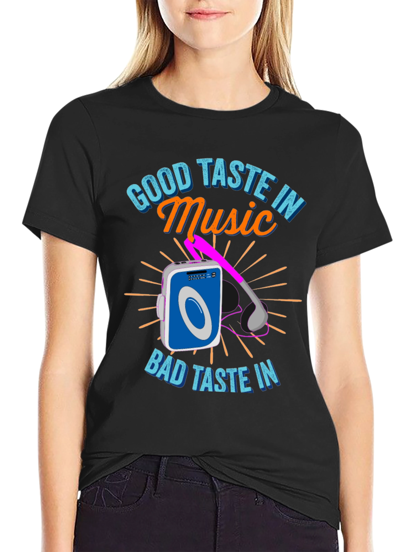 Black Good Taste in Music T-Shirt view 2