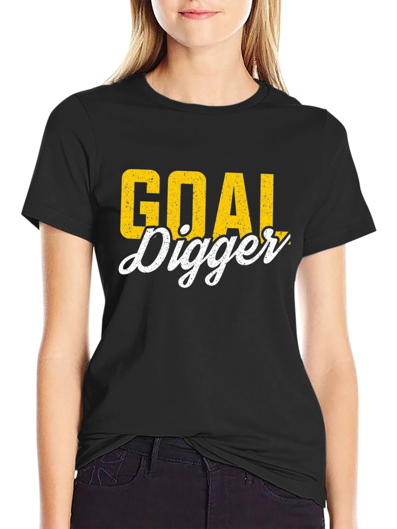 Black Goal Digger Graphic Tee - Black view 2