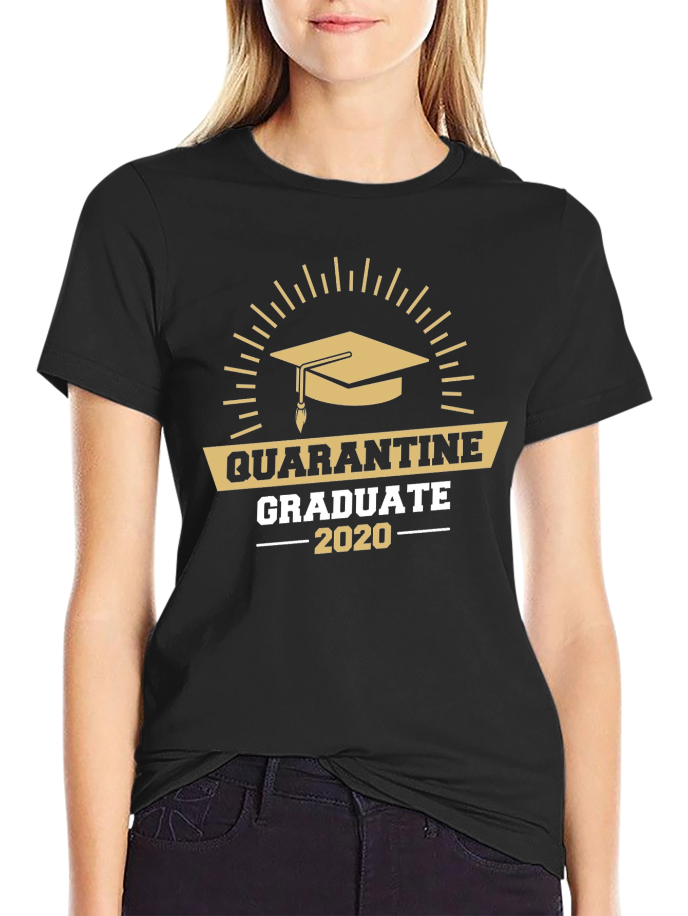 Black Quarantine Graduate 2020 T-Shirt view 2