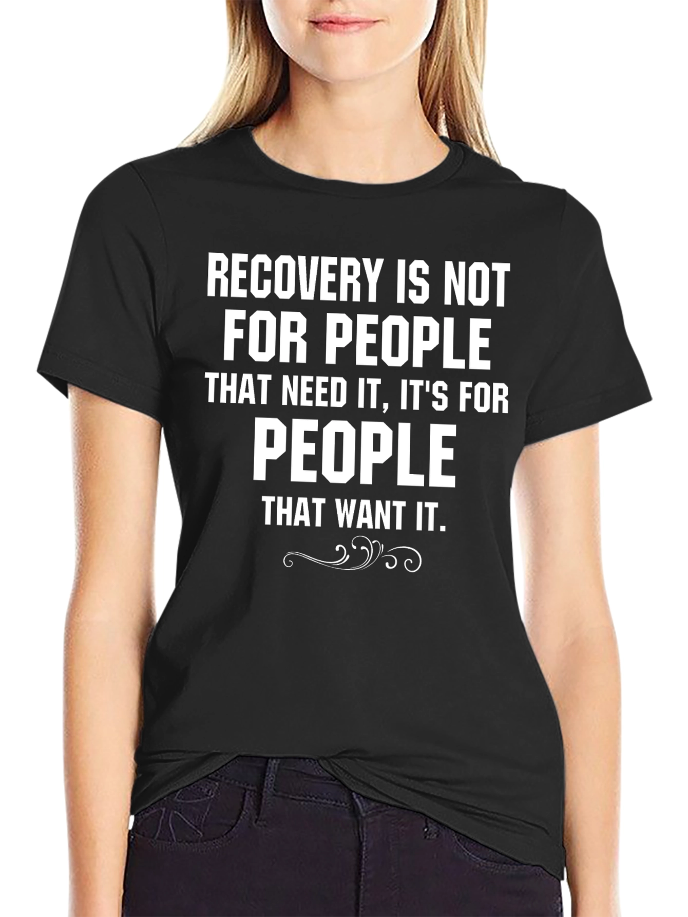 Black Recovery Is Not For People T-Shirt view 2