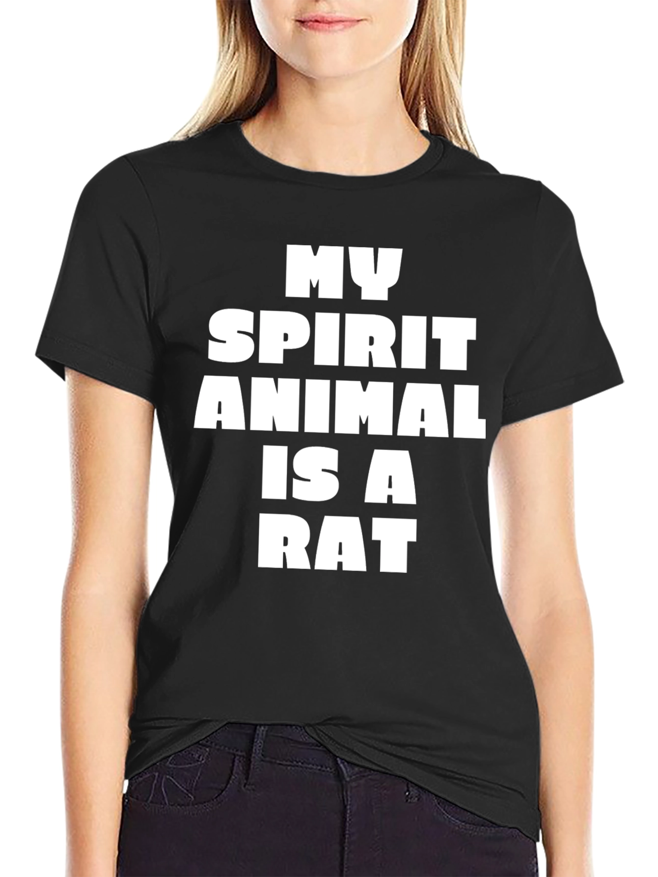 Black Rat Spirit Animal T-Shirt Funny Graphic Tee view 2