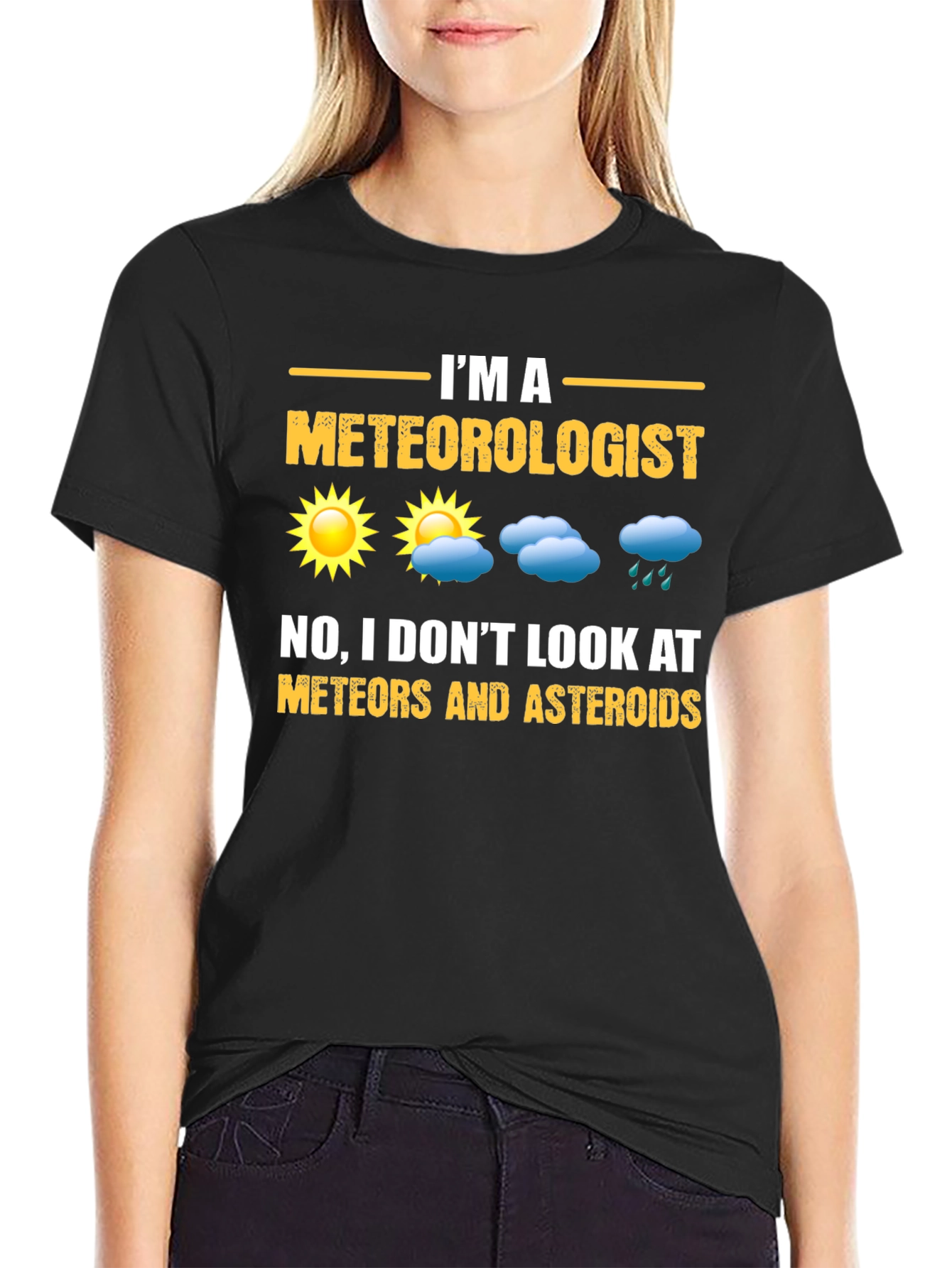 Black Meteorologist Funny Graphic T-Shirt view 2