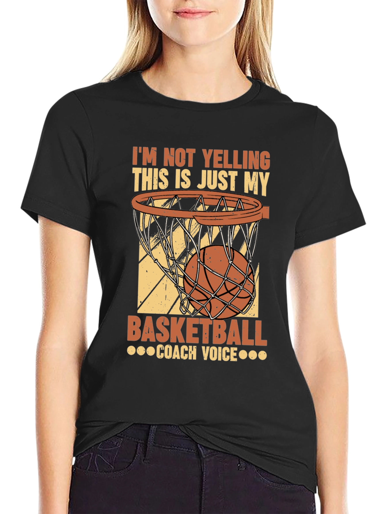 Black Basketball Coach Voice T-Shirt view 2