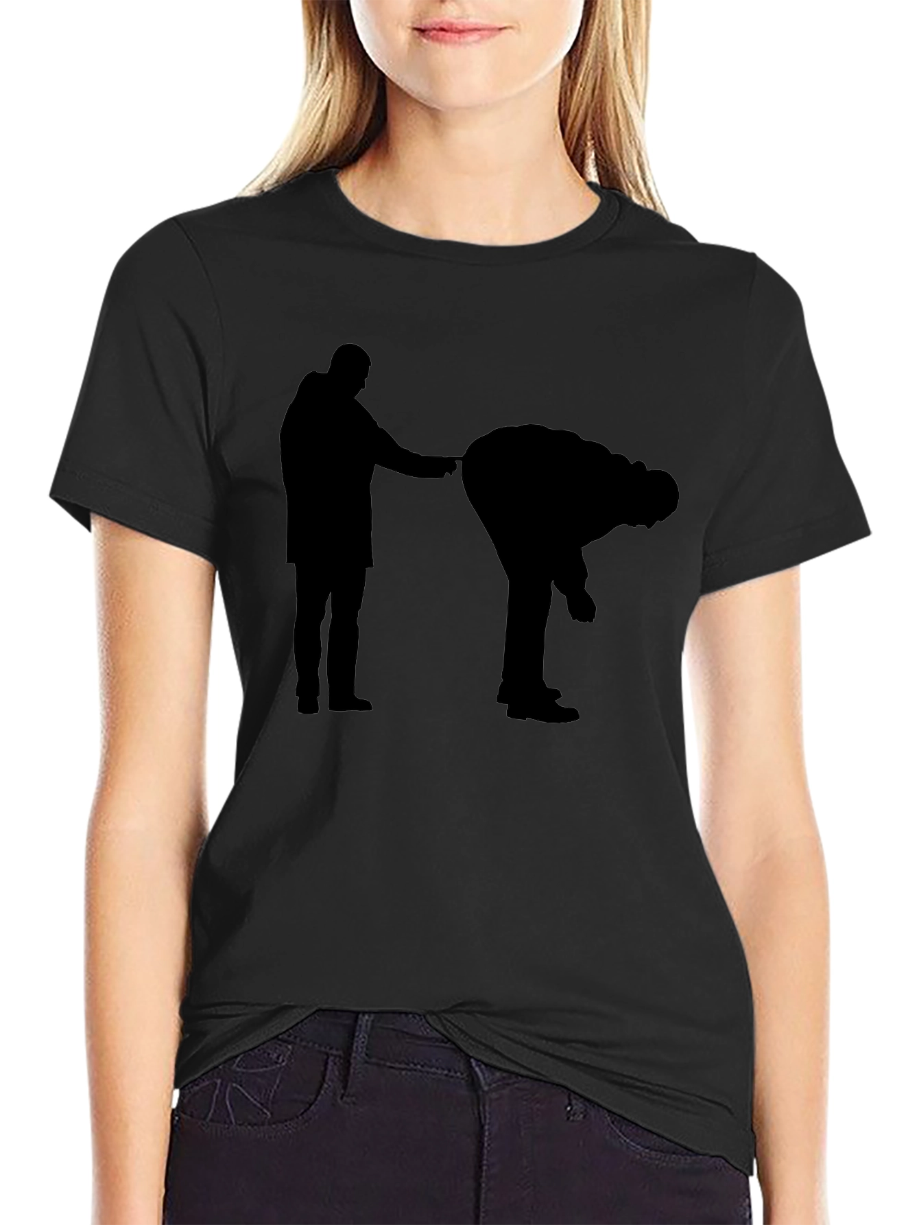 Black Funny Black Silhouette T-Shirt view 2