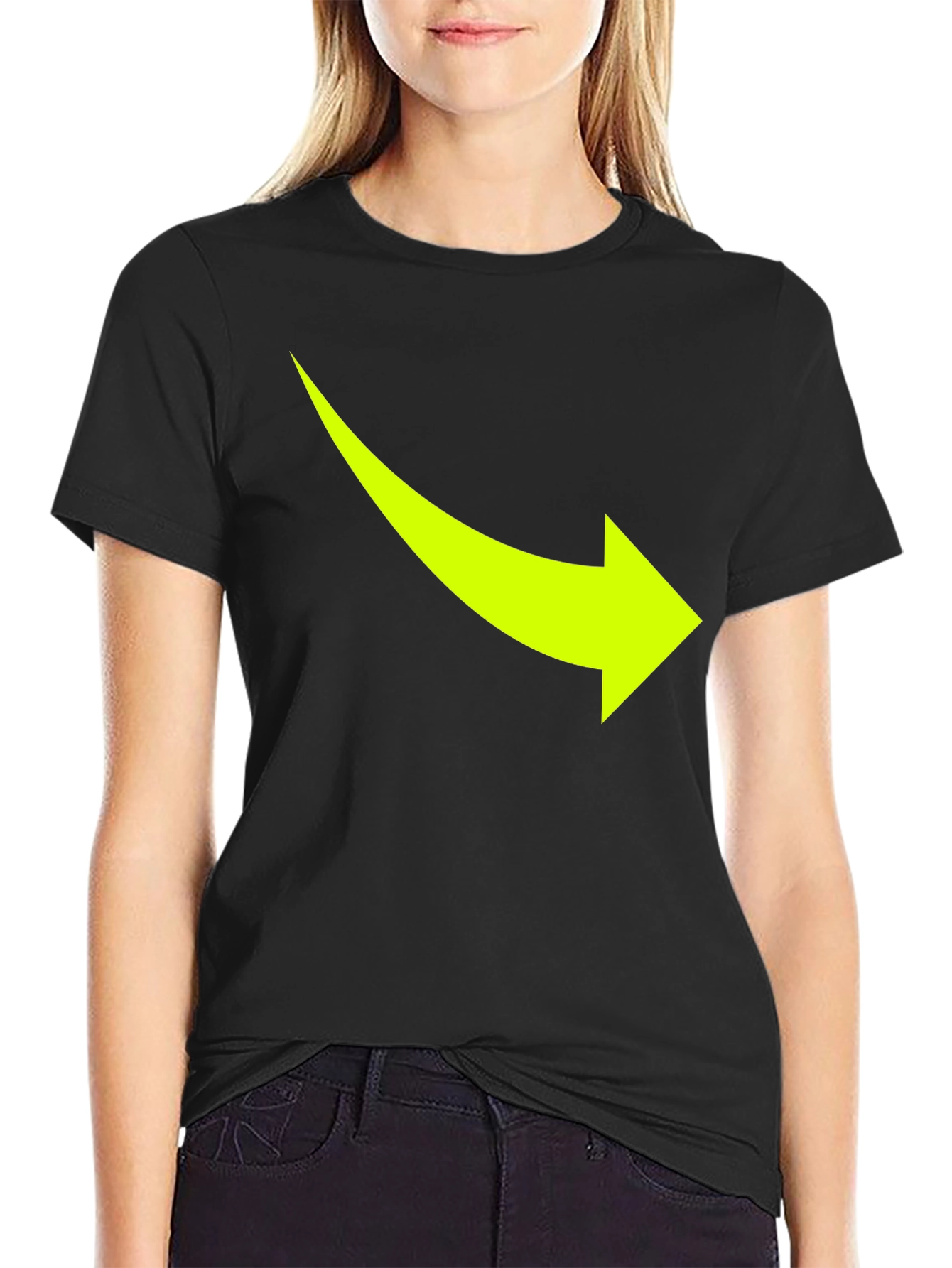 Black Arrow Graphic Tee - Casual Black T-Shirt view 2