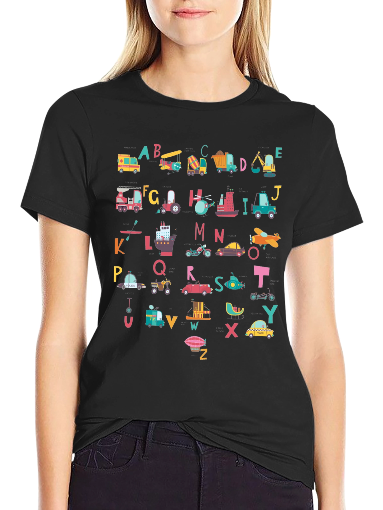 Alphabet Vehicles T-Shirt - Fun Kids Design - 2