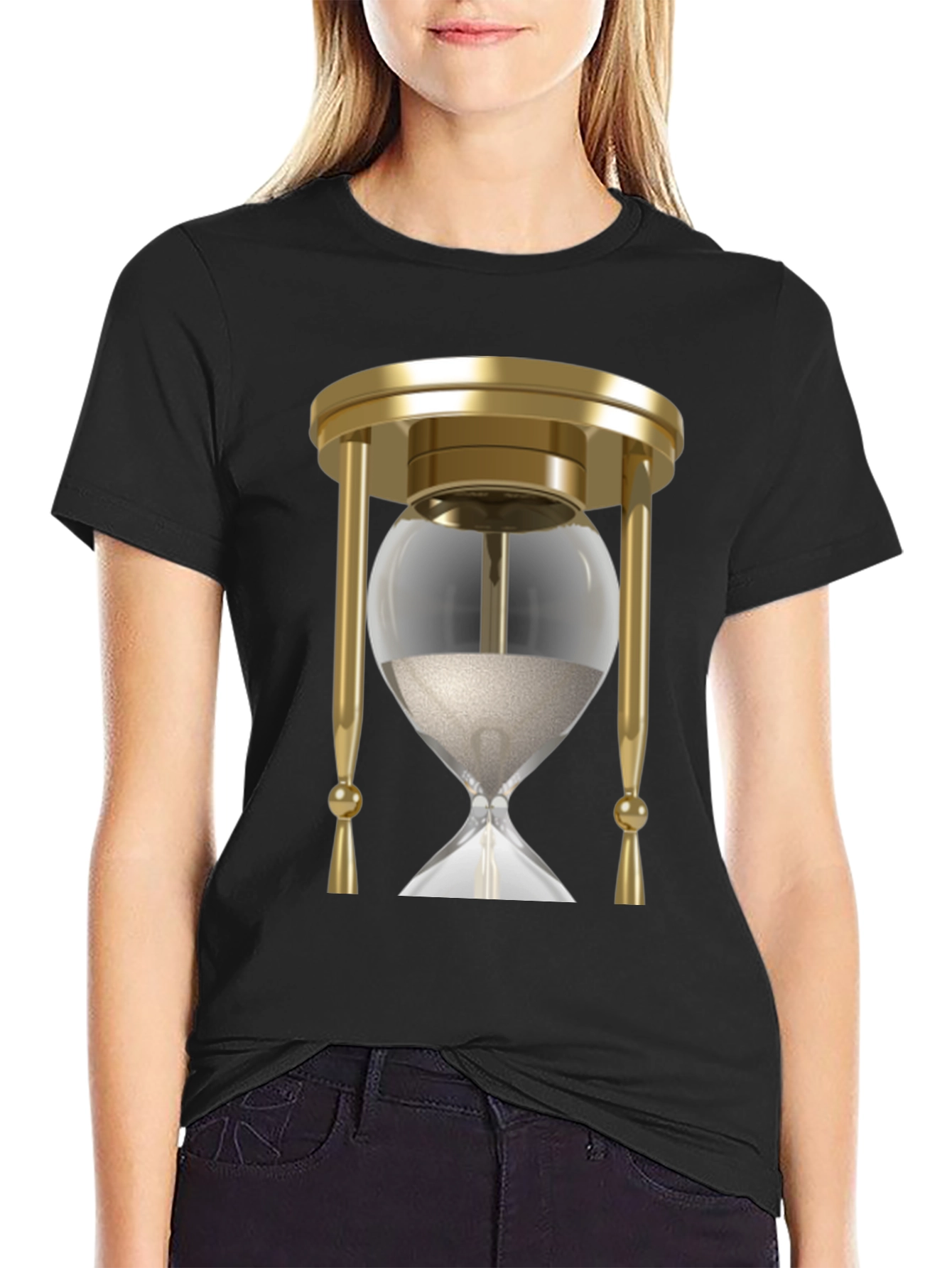 Black Hourglass Graphic Tee - Timeless Style! view 2