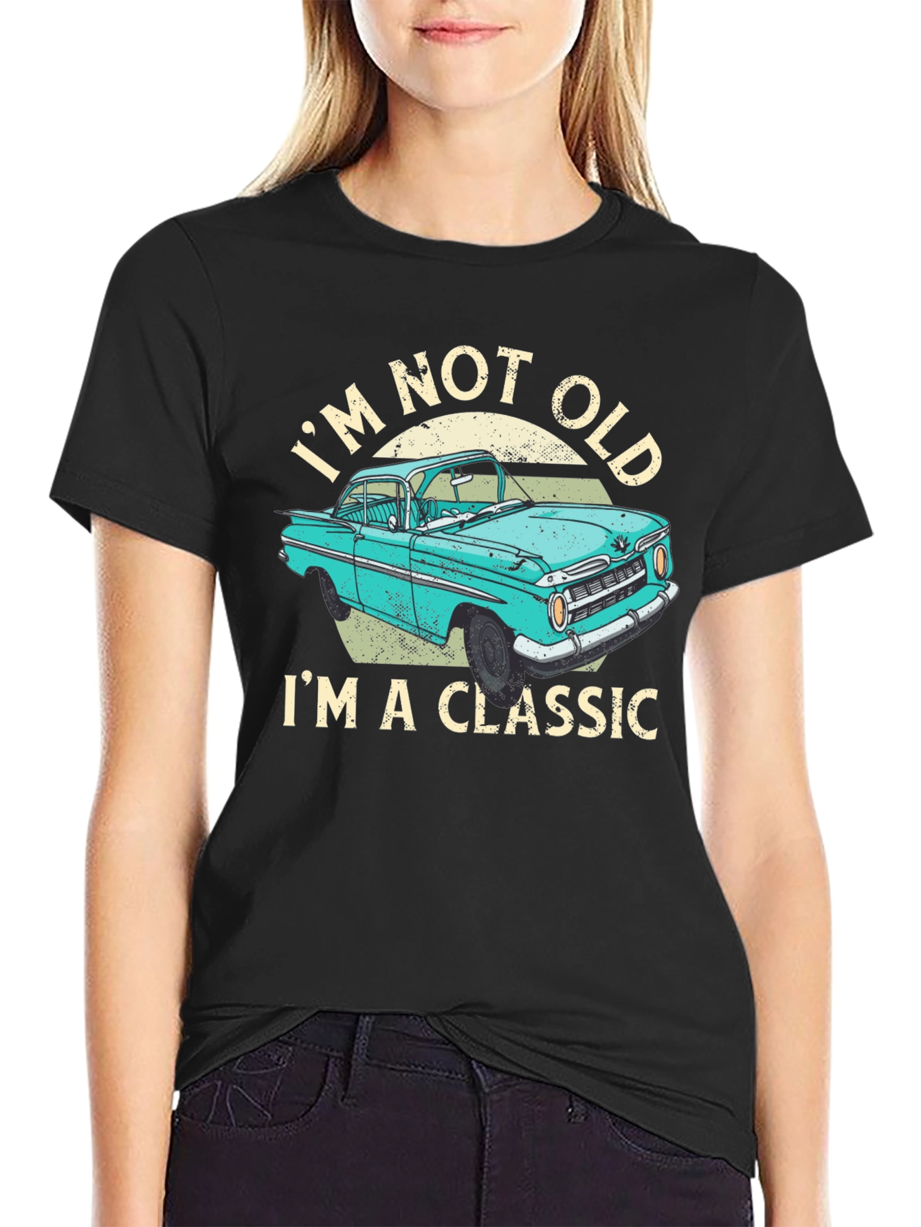 Black Classic Car T-Shirt - I'm Not Old, I'm a Classic! view 2