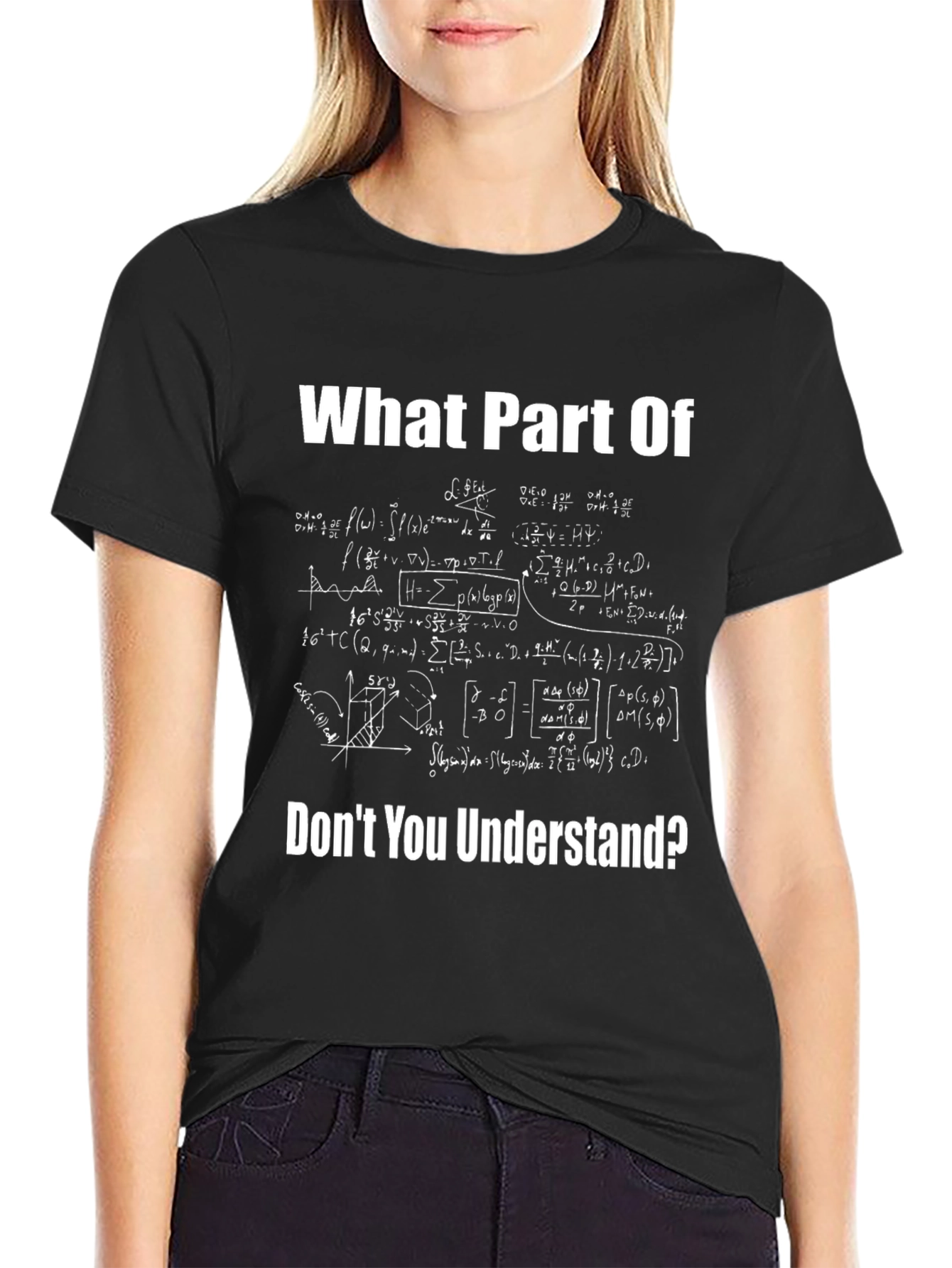Black Math Equations Graphic T-Shirt - Funny Science Tee view 2