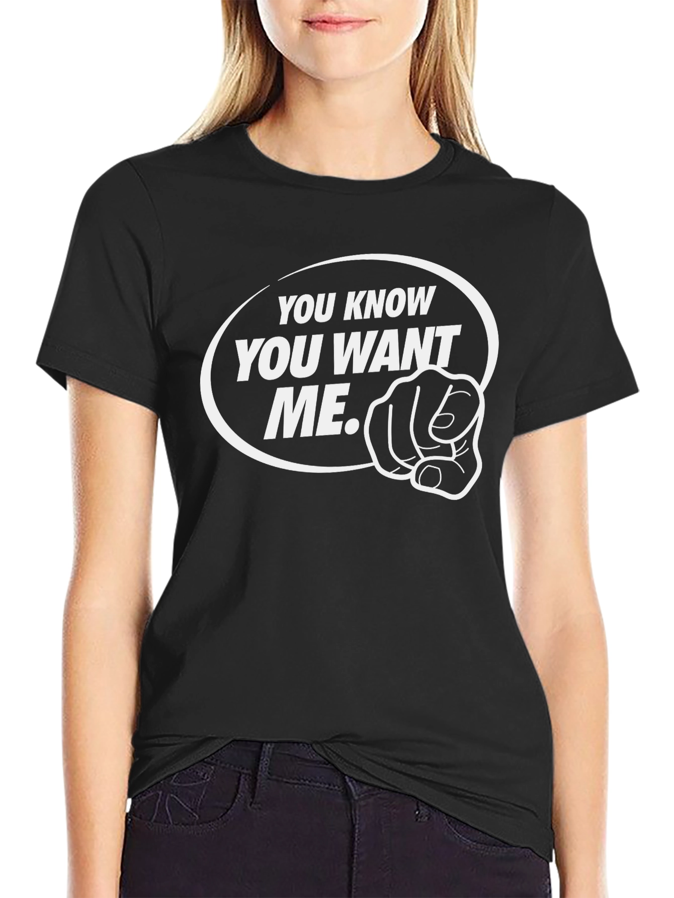 Black You Know You Want Me Black Graphic Tee view 2