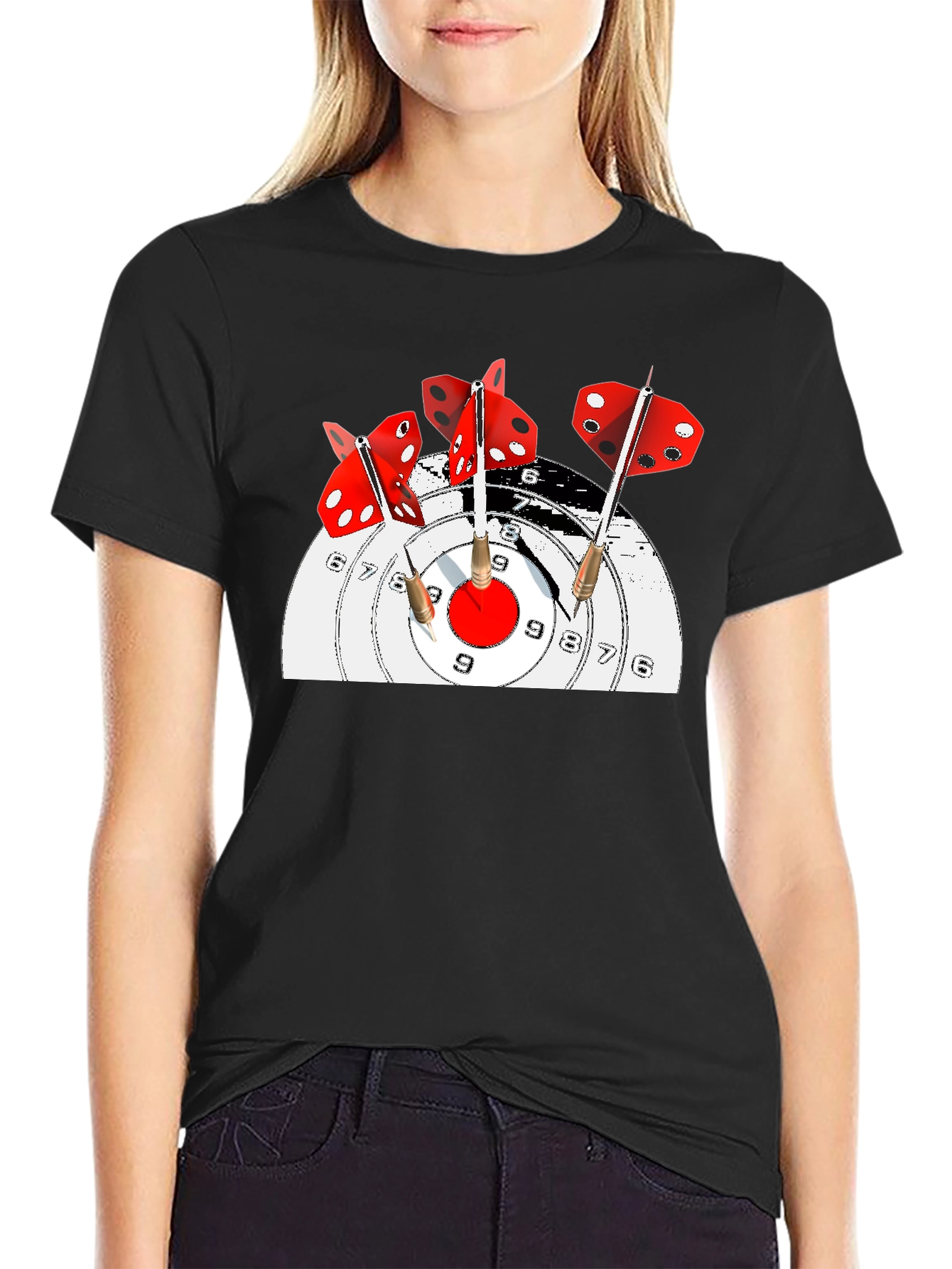 Black Dartboard T-Shirt: Hit the Bullseye in Style! view 2