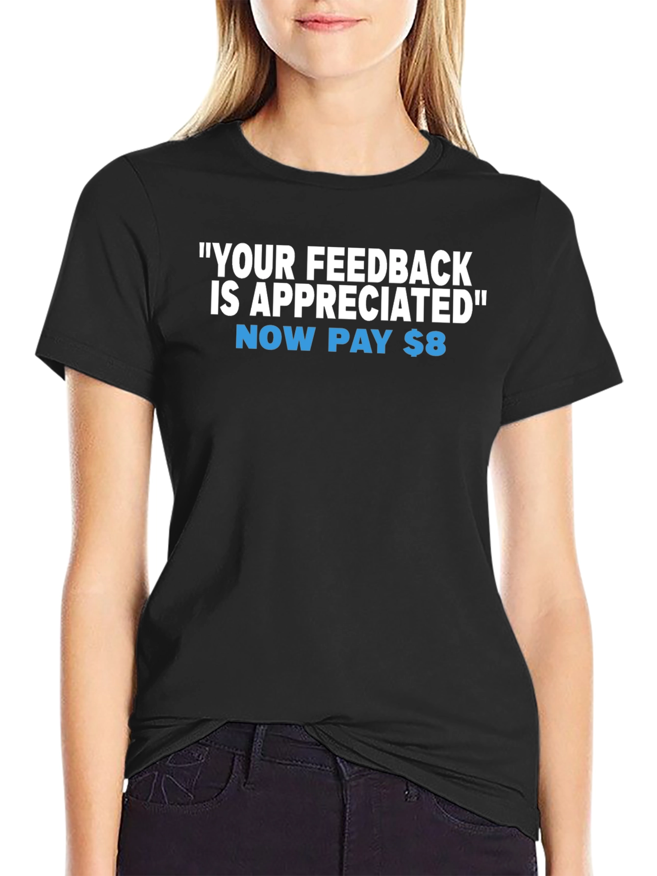 Black Feedback Appreciated Funny Graphic Tee view 2