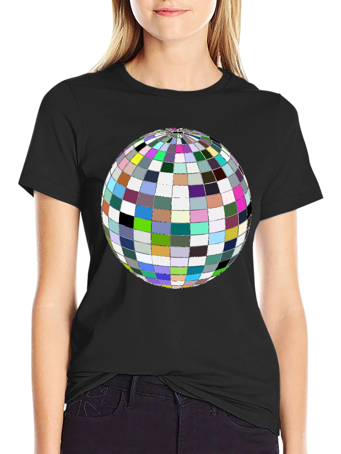 Colorful Globe Graphic Tee - Black Unisex Shirt - 2