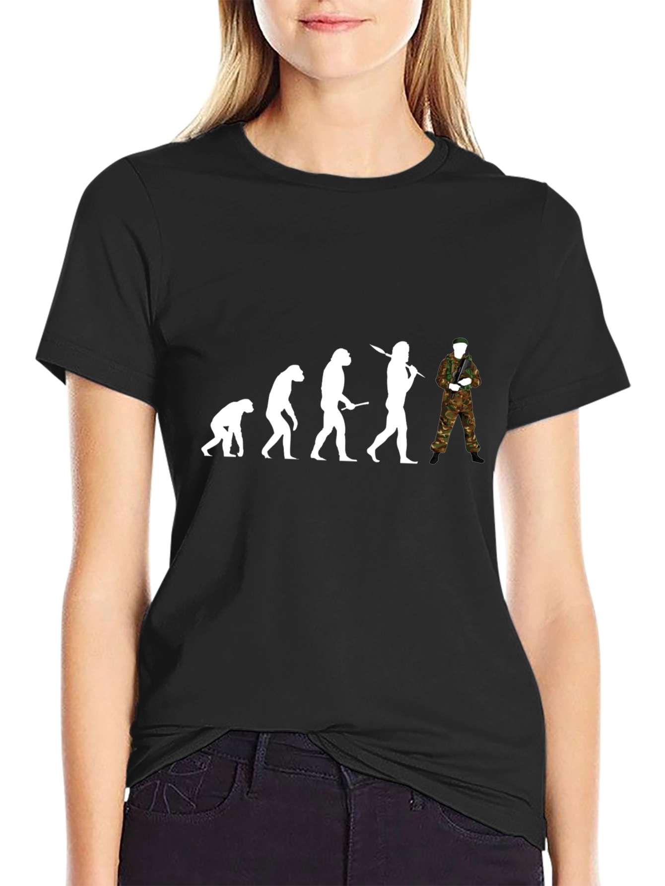 Black Evolution of Soldier Black T-Shirt view 2