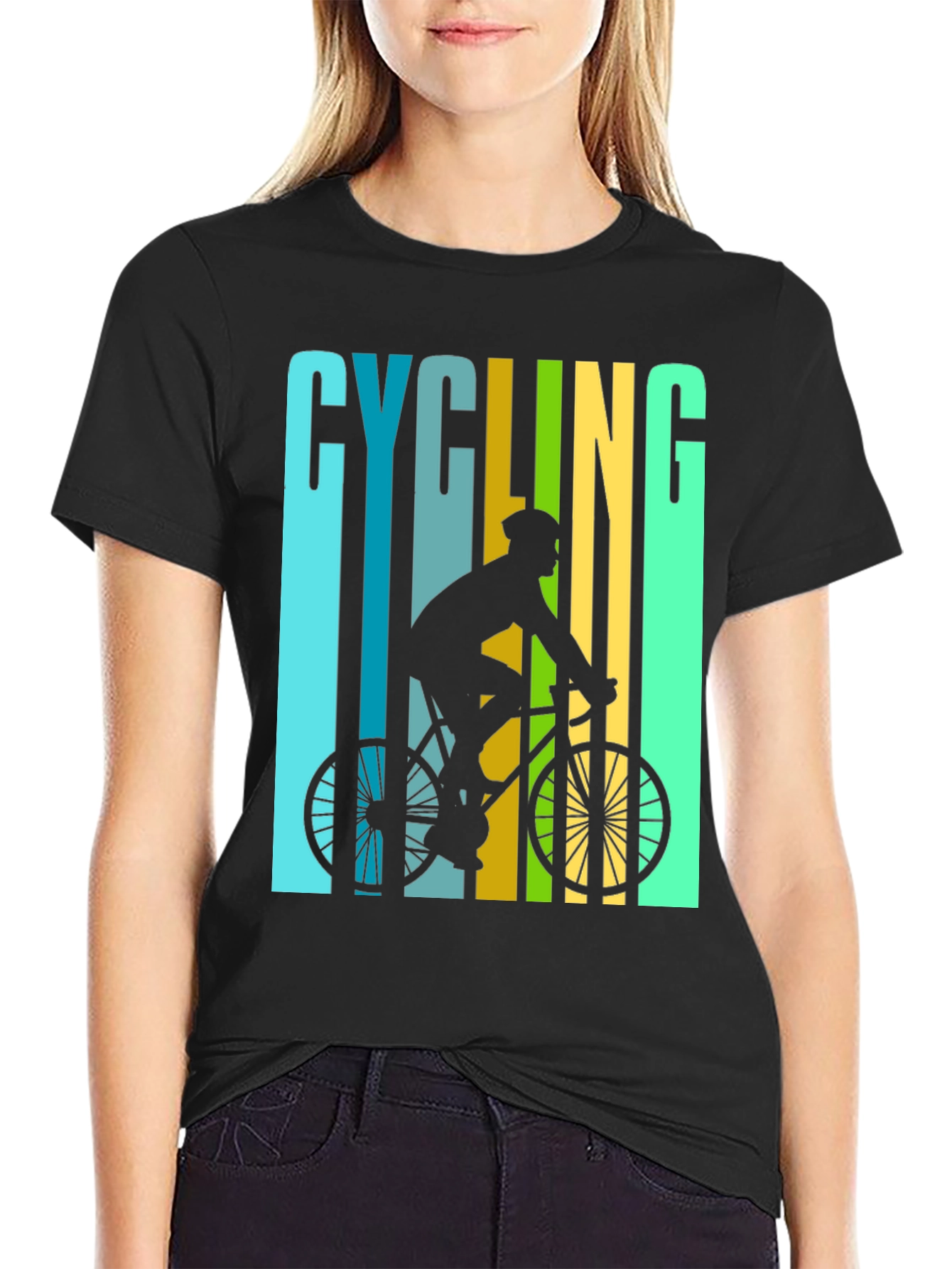 Black Cycling Graphic T-Shirt - Ride in Style view 2