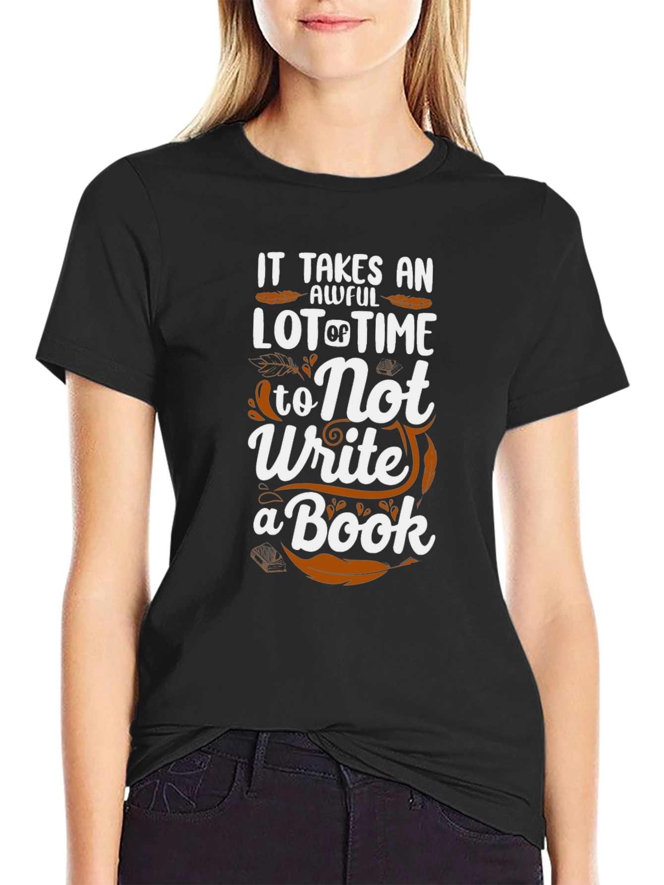 Black It Takes An Awful Lot Of Time To Not Write A Book T-Shirt view 2