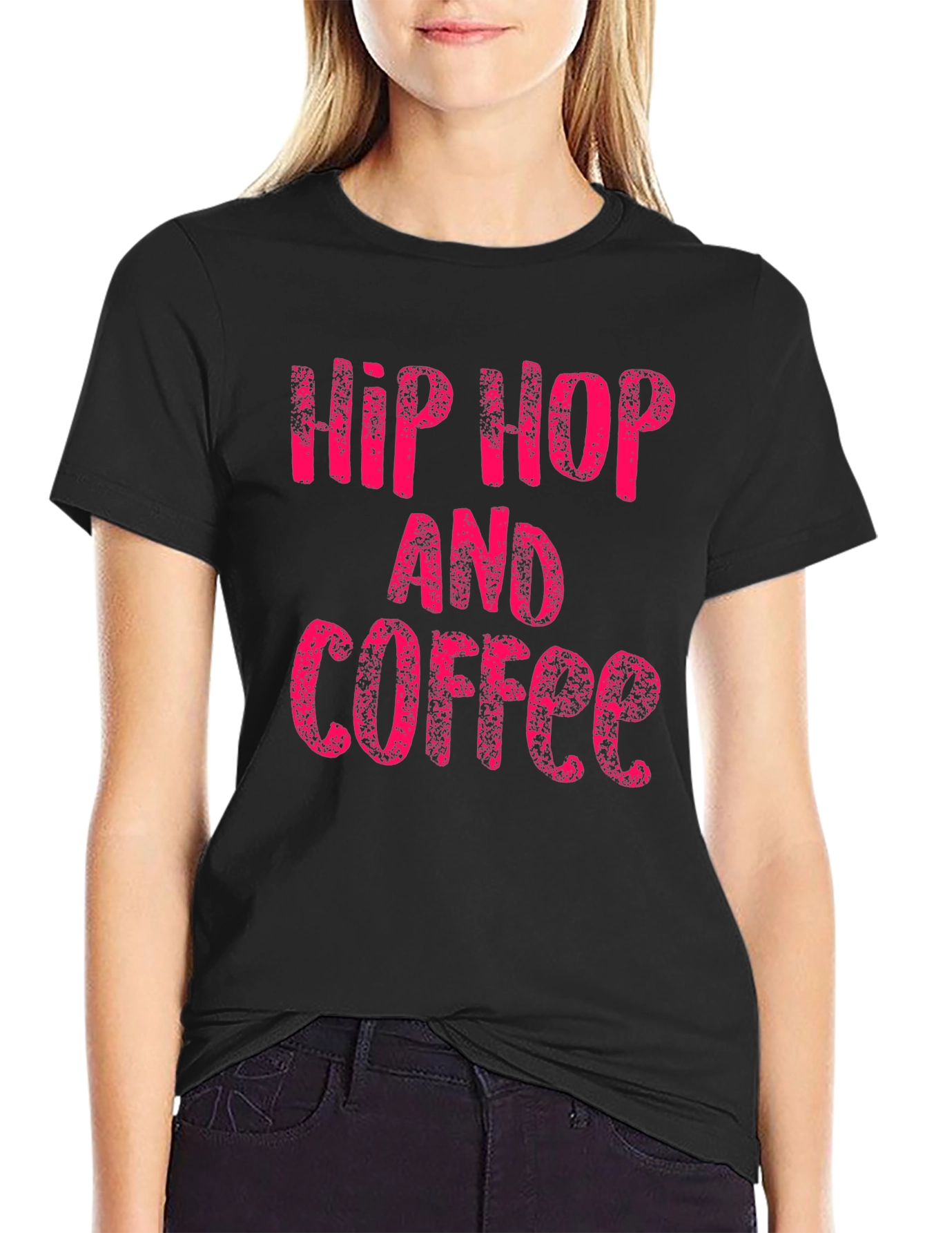 Black Hip Hop and Coffee Graphic T-Shirt view 2
