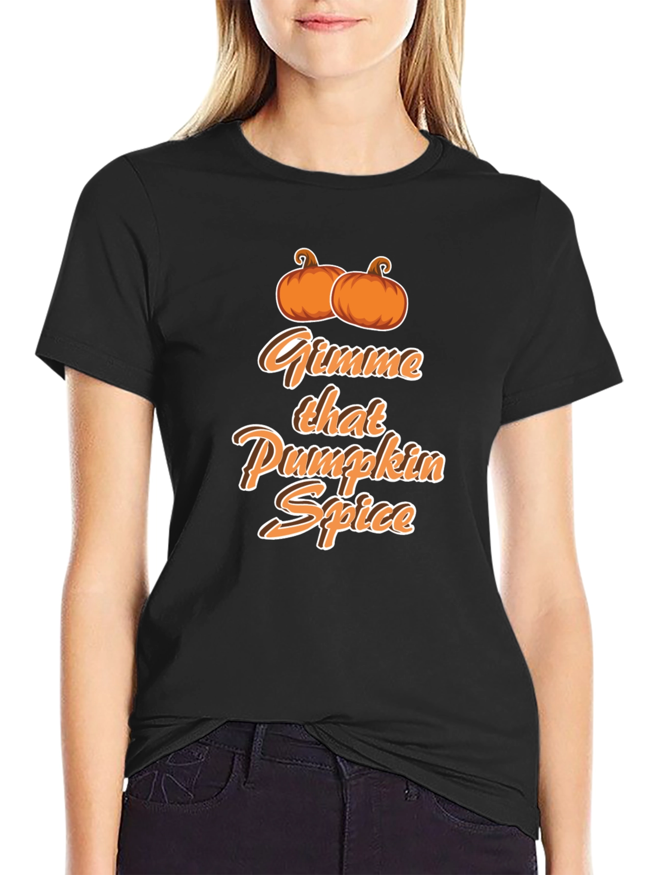 Black Gimme That Pumpkin Spice T-Shirt - Fall Apparel view 2