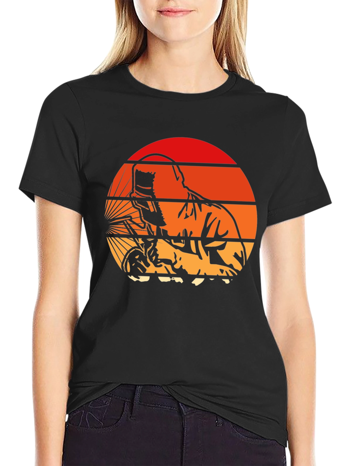 Black Welder Sunset T-Shirt - Vintage Style view 2