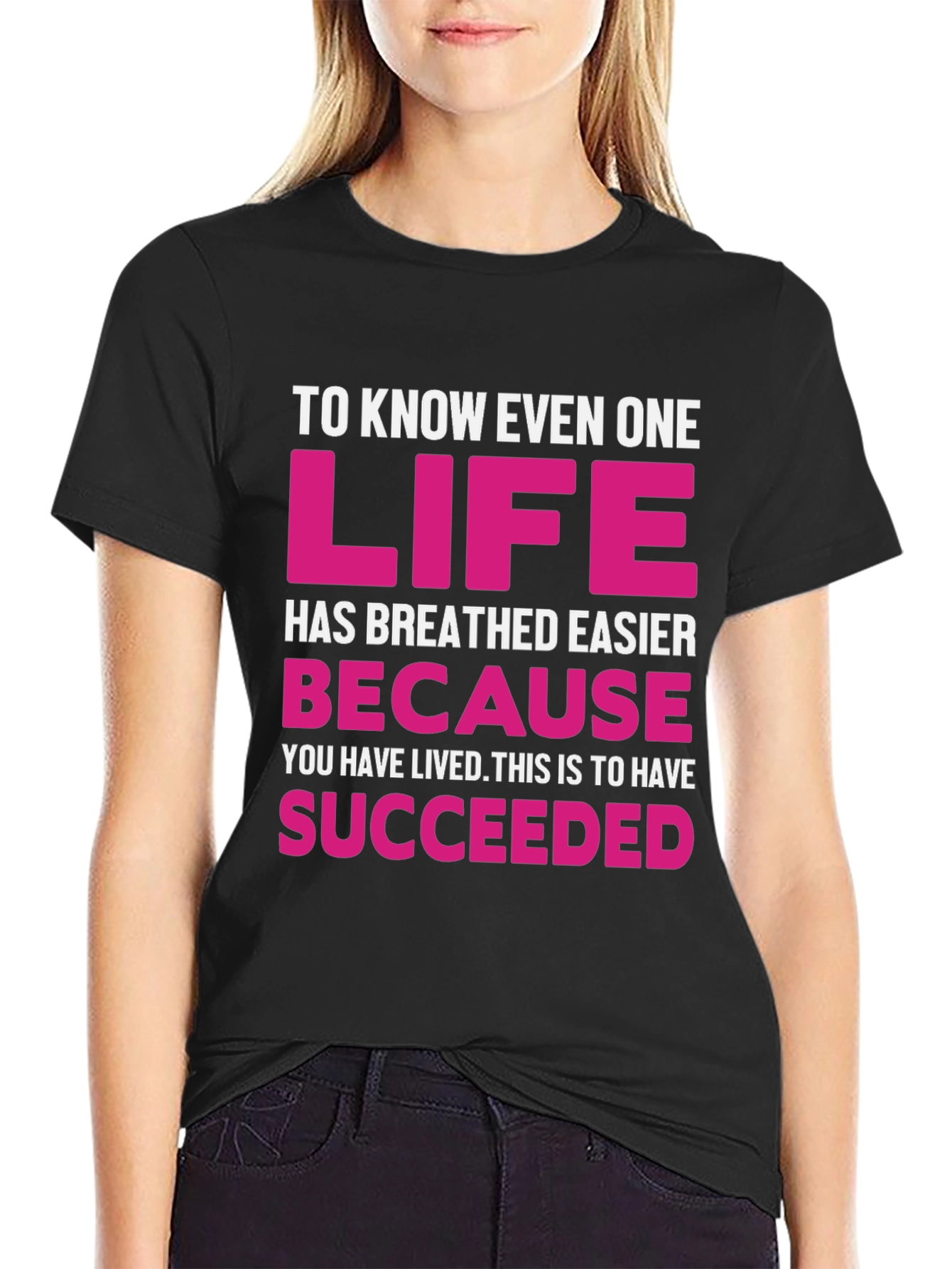 Black Inspirational Graphic Tee - Life Succeeded view 2