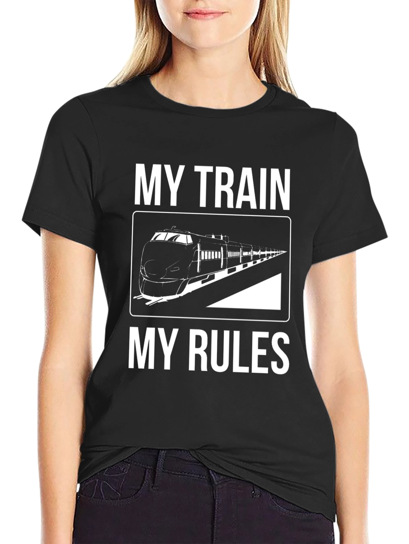 Black My Train My Rules Graphic T-Shirt view 2
