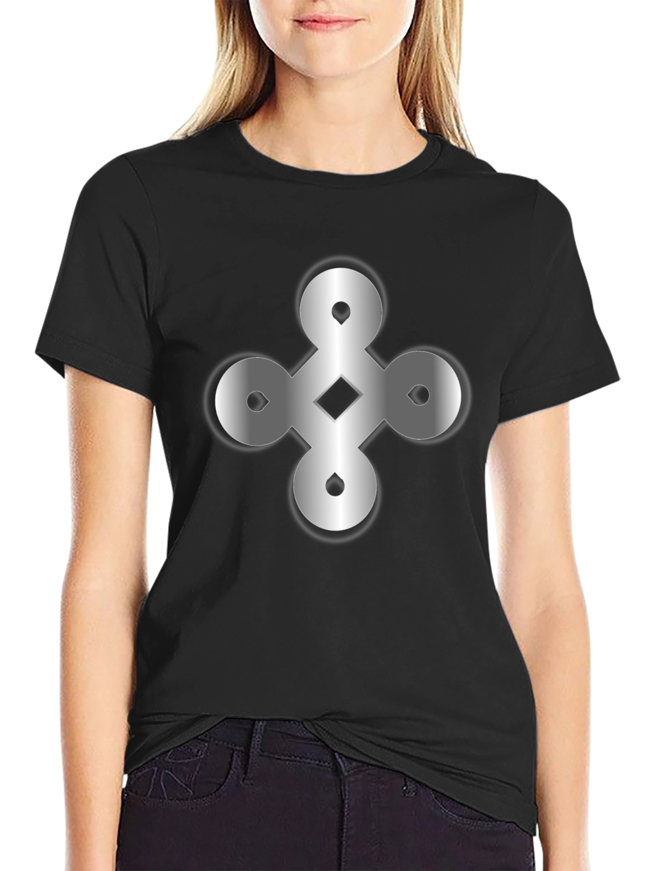 Black Abstract Symbol T-Shirt - Black view 2