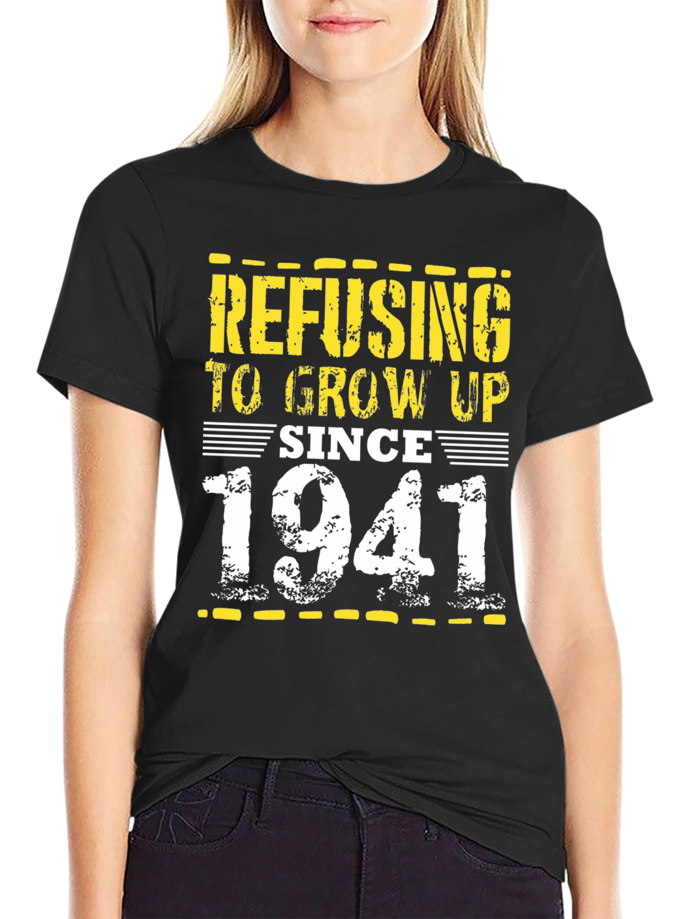 Black Refusing to Grow Up Since 1941 Graphic Tee view 2
