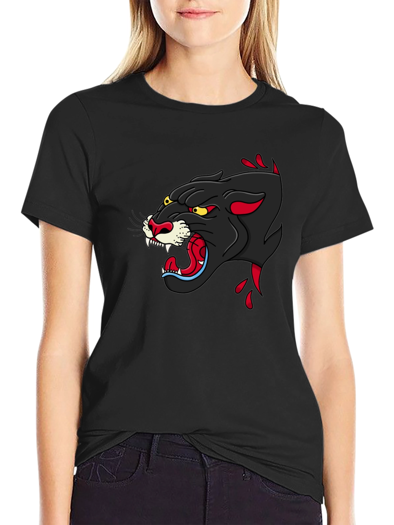 Black Black Panther Graphic Tee - Fierce Style view 2