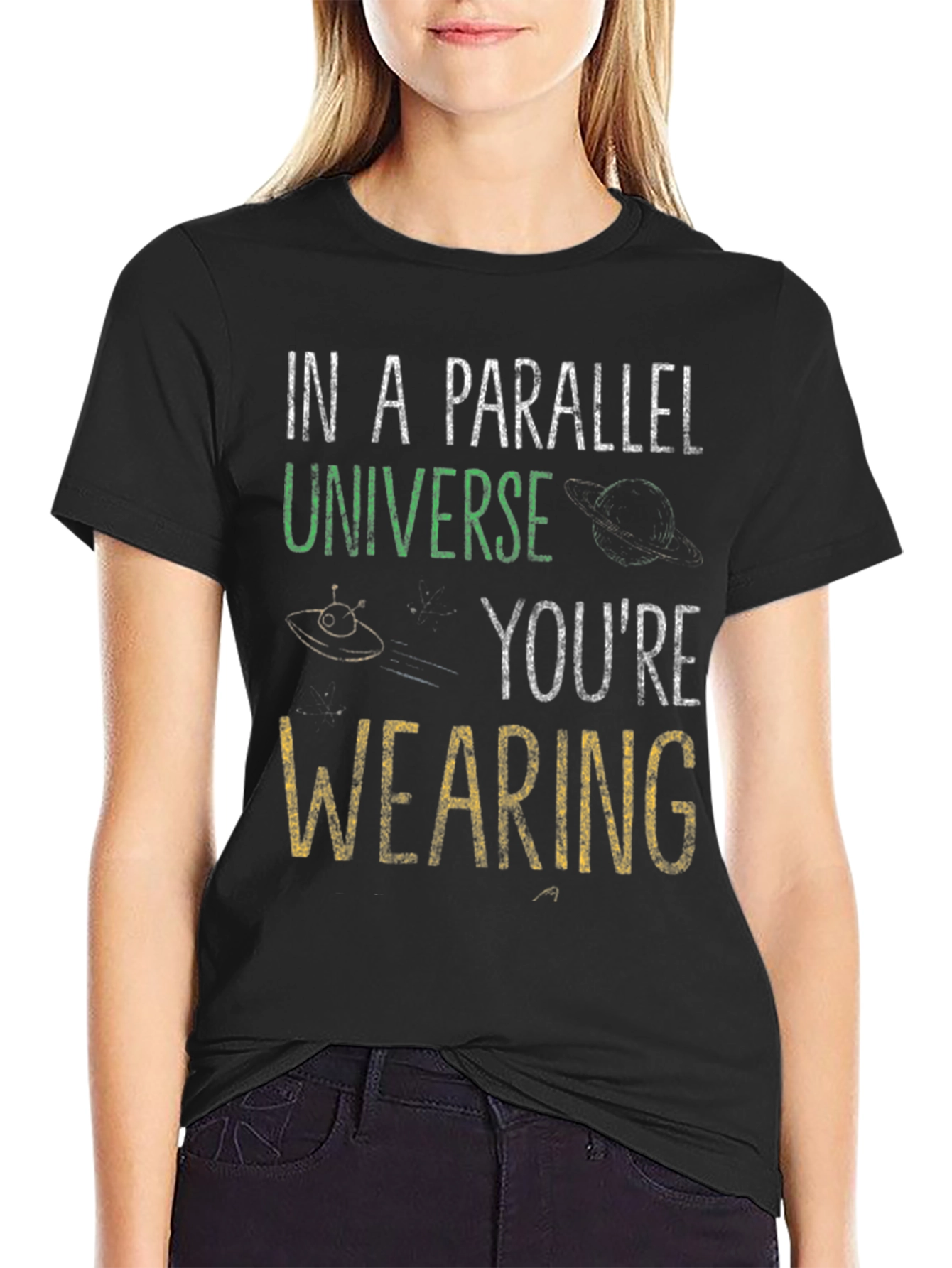 Black Parallel Universe Graphic Tee view 2