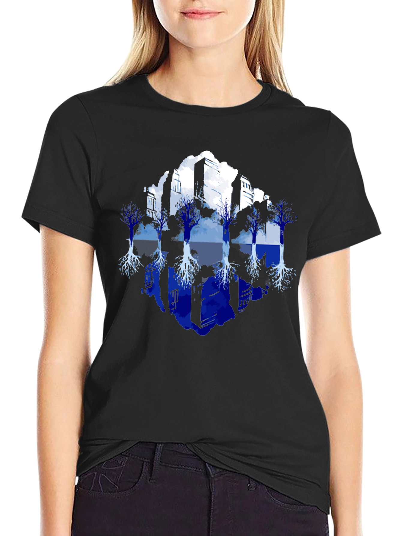 Cityscape Reflection Graphic Tee - 2