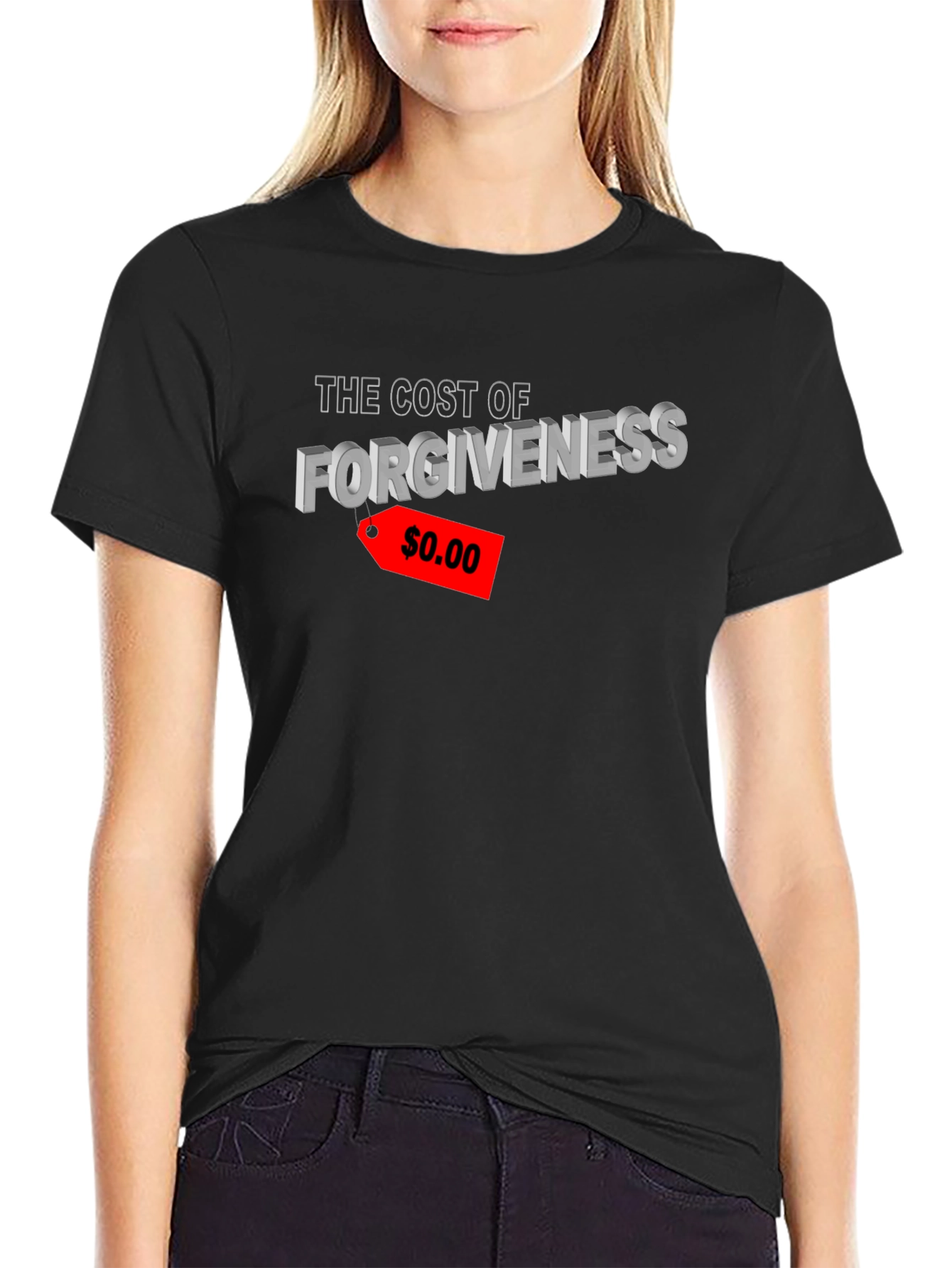 Black Forgiveness Cost Graphic T-Shirt view 2