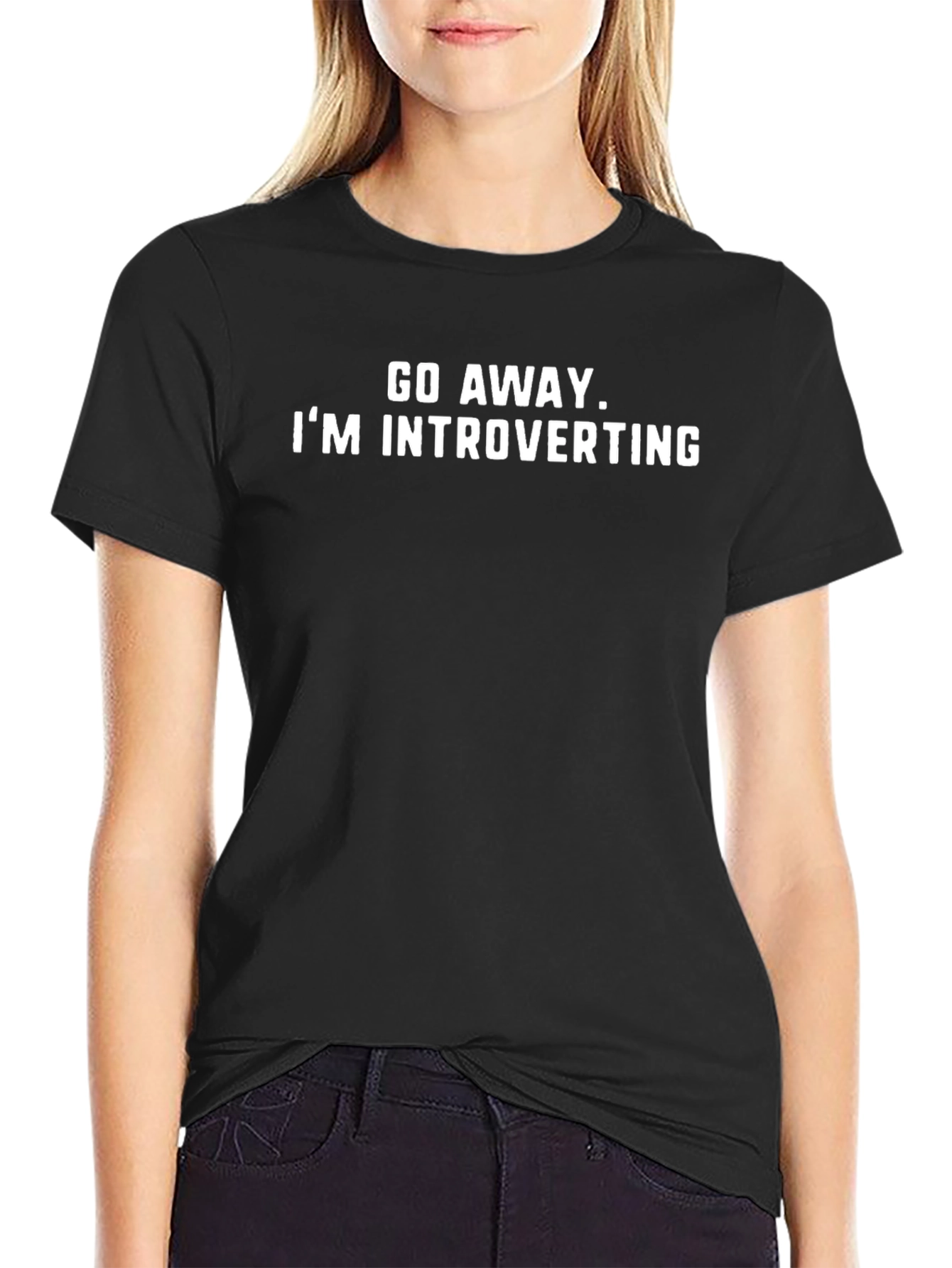 Black Introverting T-Shirt - Sarcastic Graphic Tee view 2
