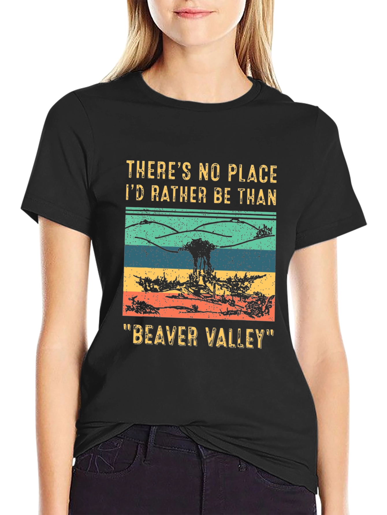 Black Beaver Valley Graphic Tee - Outdoor Adventure Shirt view 2