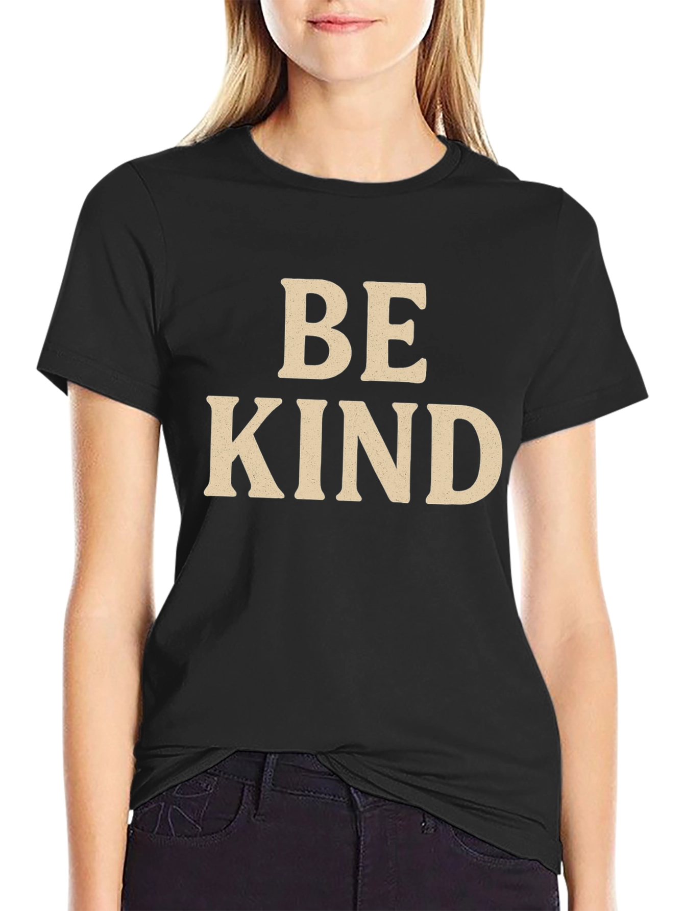 Black Be Kind Graphic T-Shirt - Positive Message view 2