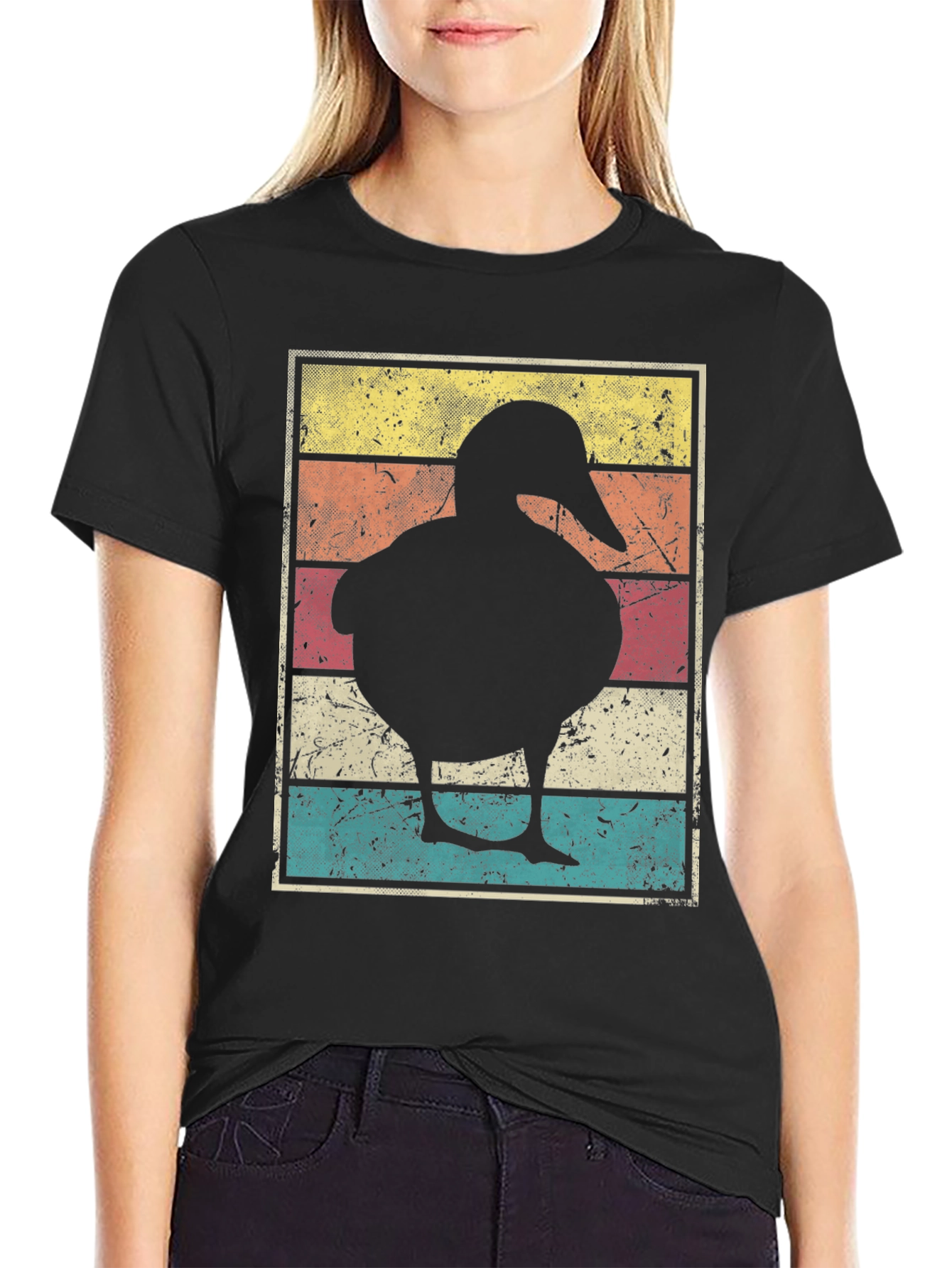 Black Retro Duck Graphic Tee view 2