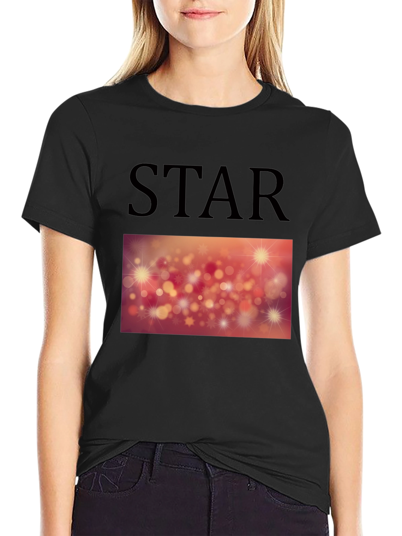 Black Starry Night Black T-Shirt view 2