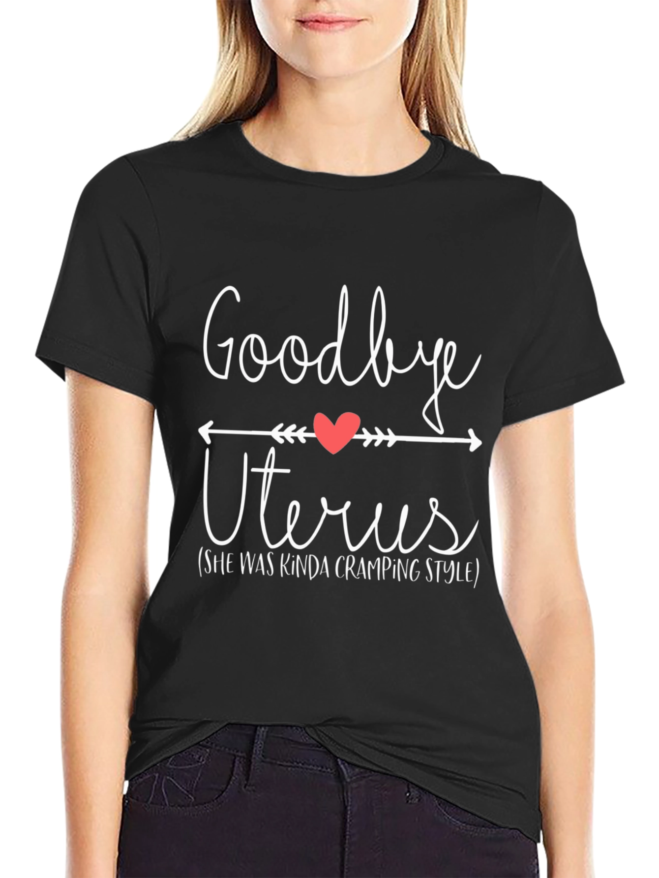 Black Goodbye Uterus T-Shirt - Hysterectomy Gift view 2