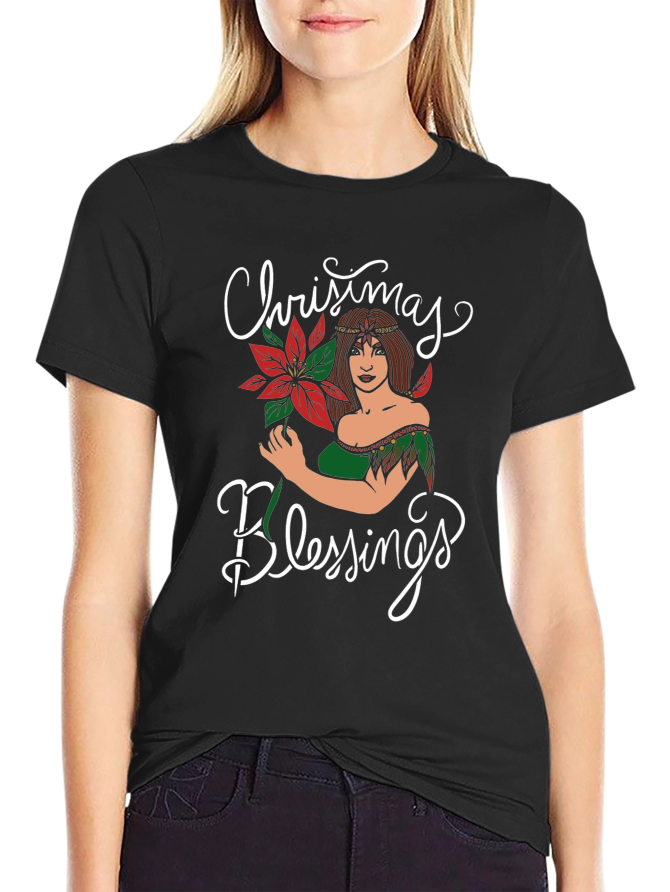 Black Christmas Blessings Graphic Tee view 2