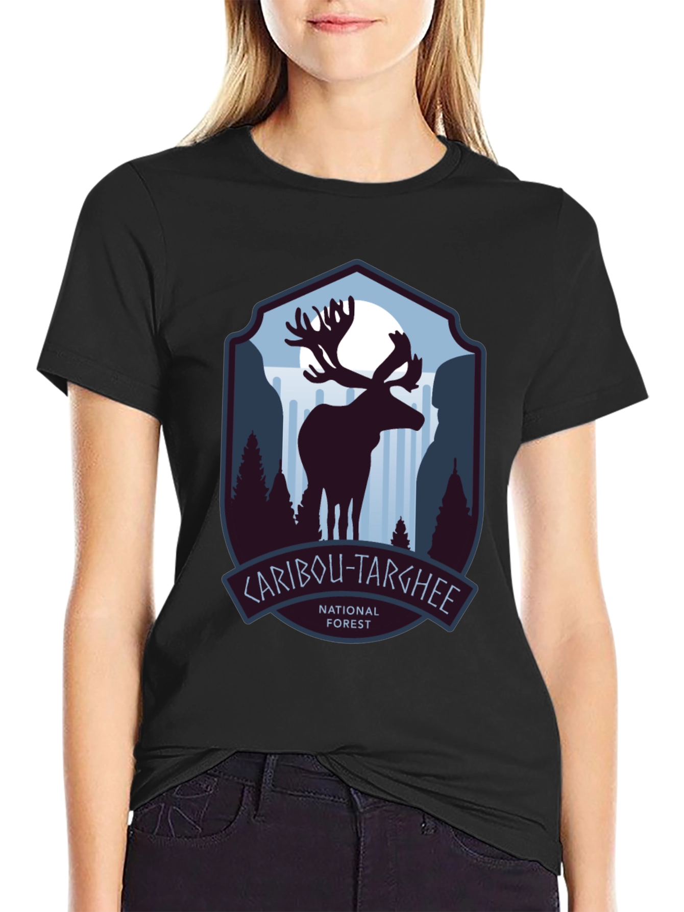 Black Caribou-Targhee National Forest T-Shirt view 2