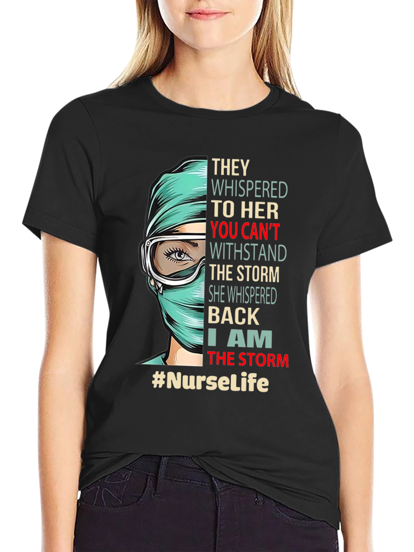 Black Nurse Life T-Shirt - "I Am The Storm" Graphic Tee view 2