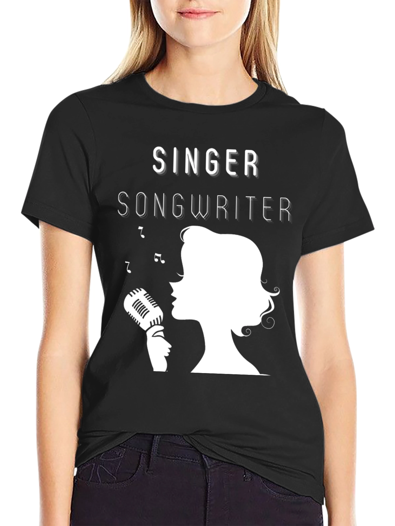 Black Singer Songwriter Graphic Tee - Music Lover T-Shirt view 2