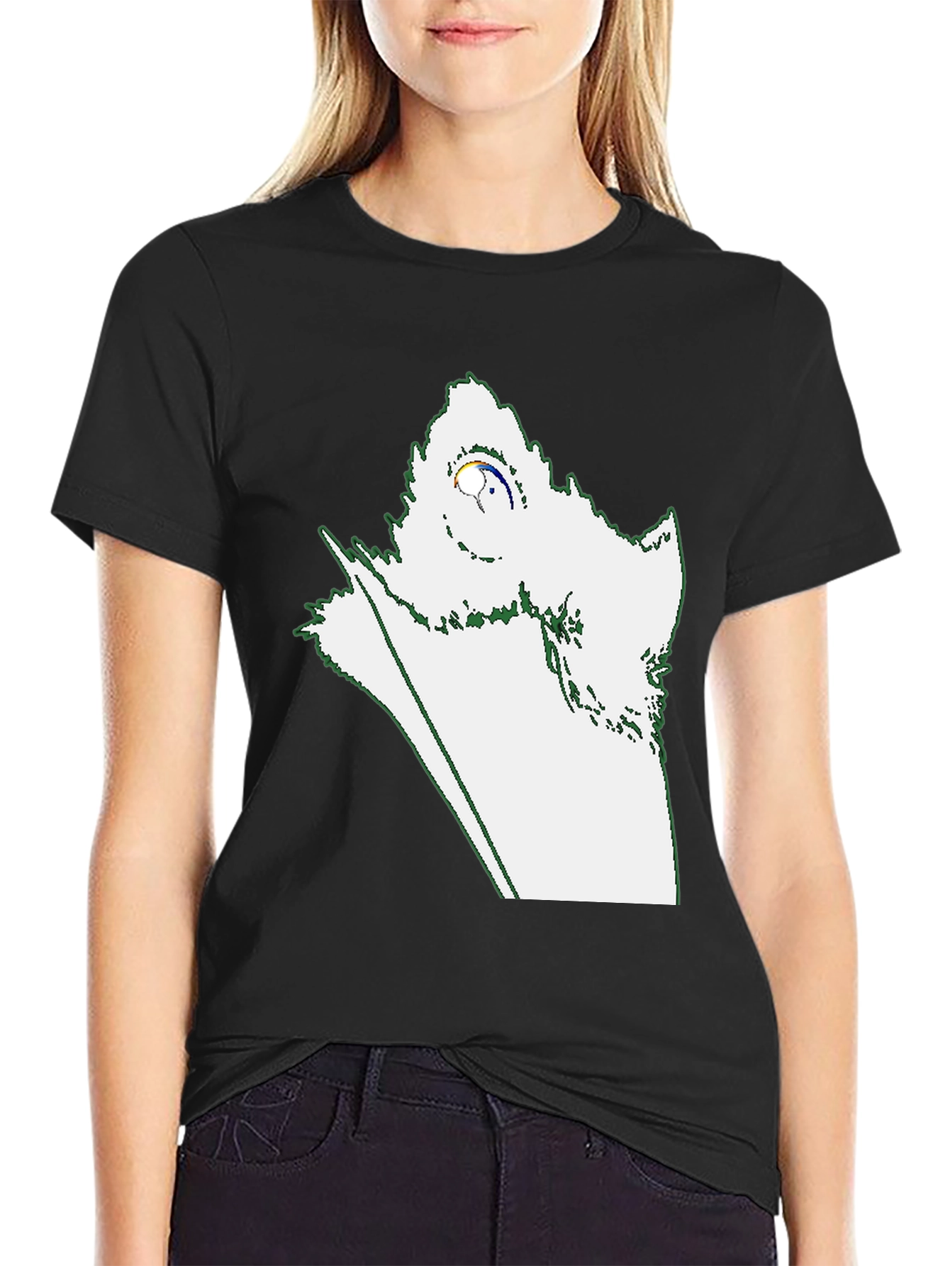 Black Abstract Graphic Print Black T-Shirt view 2