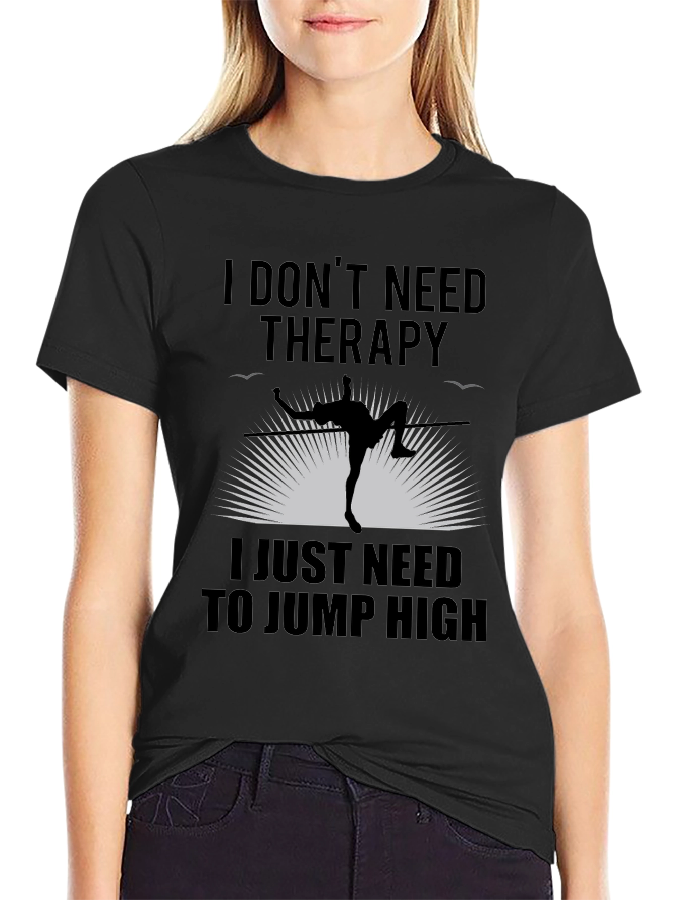 Black Jump High Therapy T-Shirt view 2