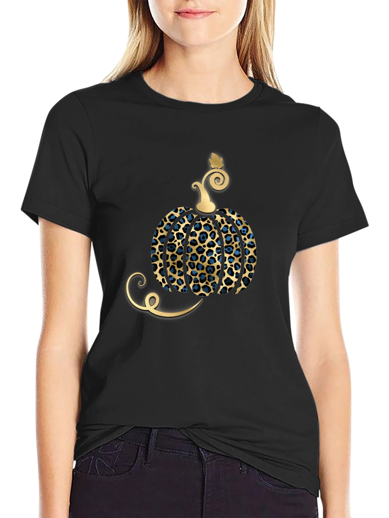 Leopard Pumpkin Print T-Shirt - 2