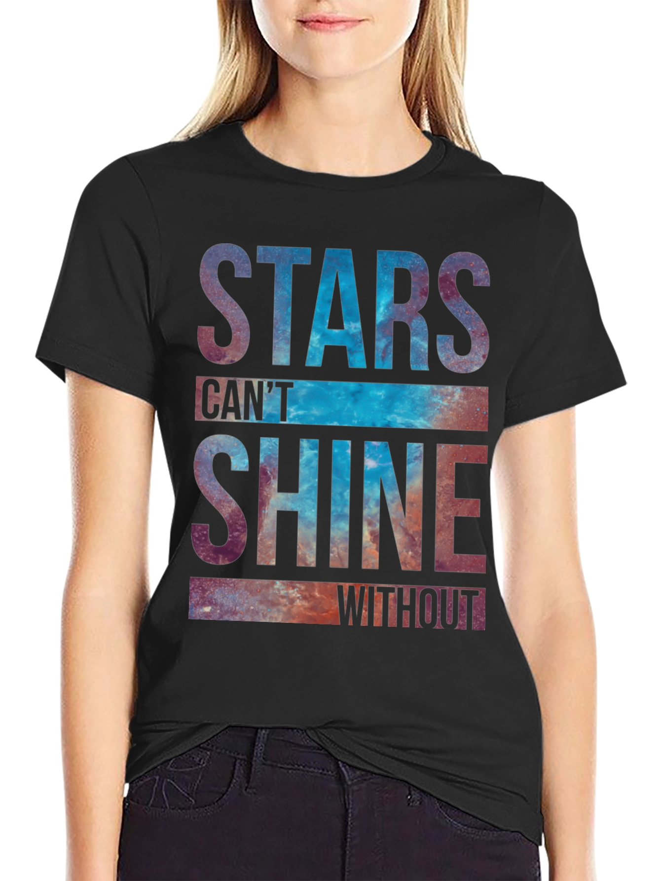 Black Stars Can't Shine Graphic Tee view 2